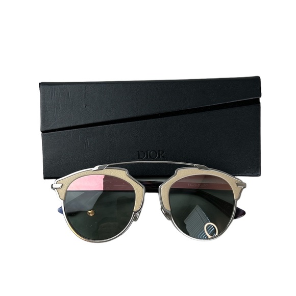 Dior Women's Sunglasses - Silver and Black - Picture 1 of 9